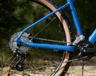 Detail image of the seatstays and chainstay of the  Marin Bobcat Trail 3.