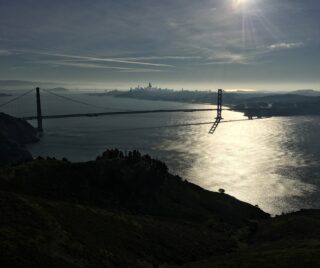 Golden Gate Bridge and San Francisco, from the Marin Headlands.