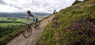 Marin rider Nikki Whiles on a trail in Wales UK.