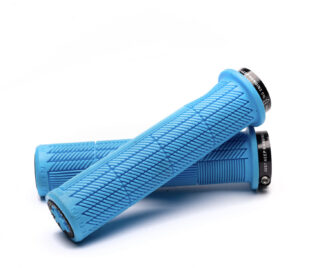 Marin Grizzly grips, cyan.